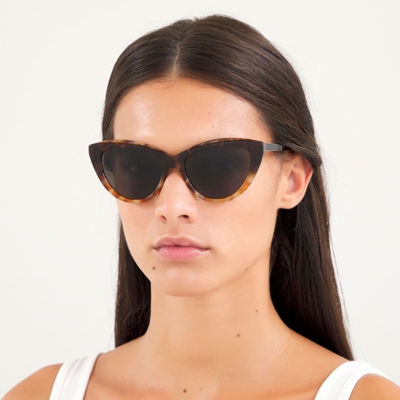 NEW SL M81 004 SAINT LAURENT BROWN GREY WOMEN SLM81 SAINT LAURENT SUNGLASSES - Picture 1 of 11